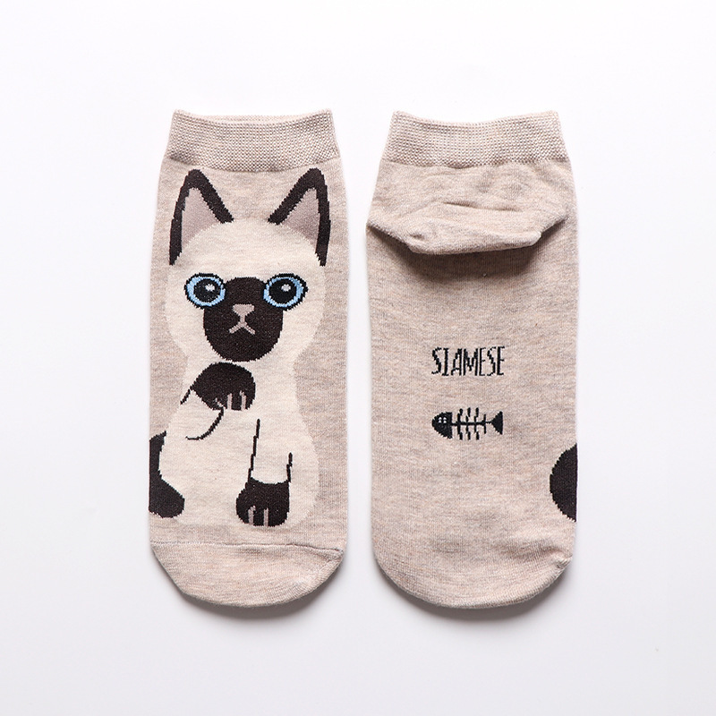 Ms Straight Socks Boat Socks Cartoon Socks Spring And Summer Breathable Cotton Socks 